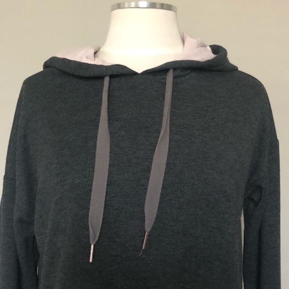 CALIA Drop Tail Mixed Media Gray & Pink Hoodie, Sm - Picture 6 of 10